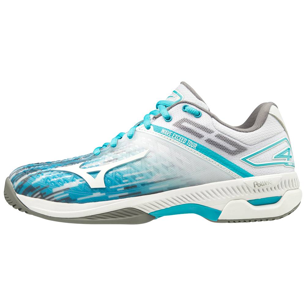 Scarpe Tennis Mizuno Wave Exceed Tour 4 AC Donna - Blu/Bianche - 32859-NGRU